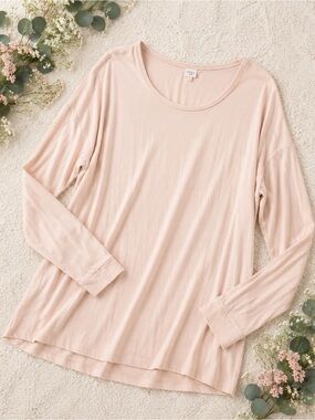 Piko 1988 Blush Pink Tunic Top | Oversized Soft Stretch | Comfy Chic
